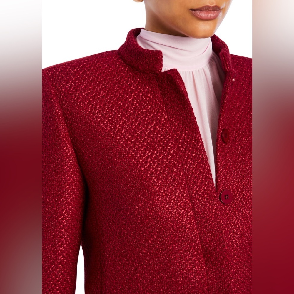 New! SER.O.YA Kristen Boucle Lady Buttoned Jacket Ruby Red Blazer ♥️ Small - Picture 8 of 15
